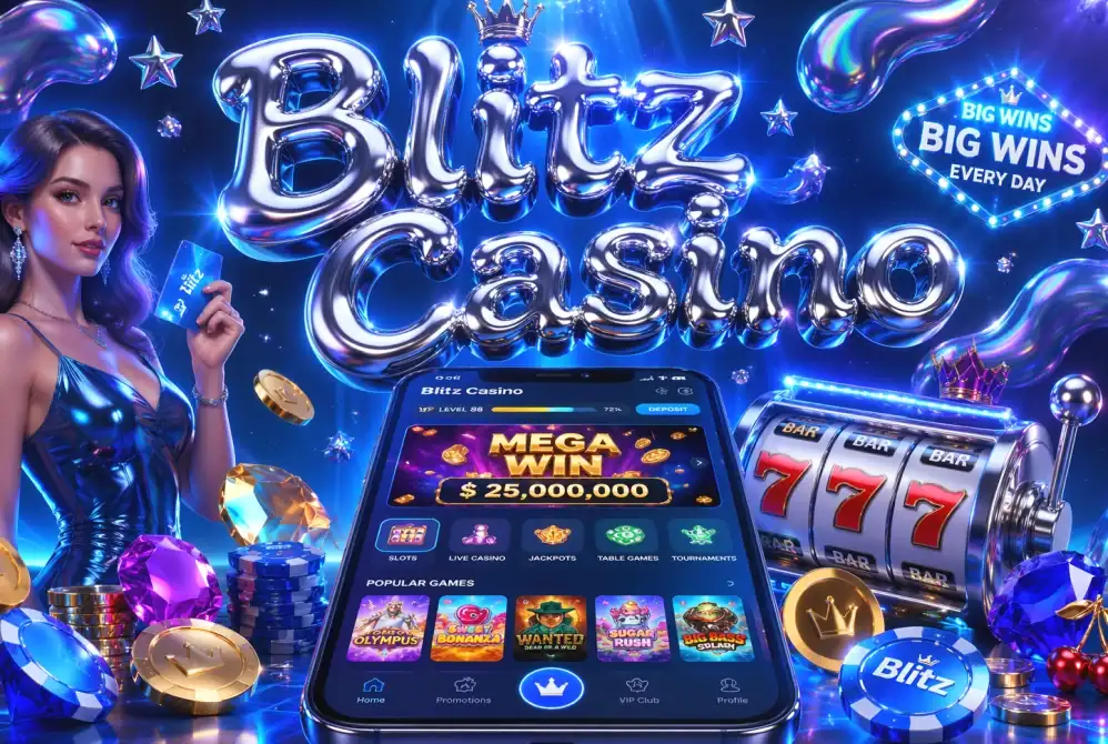 Speler bekijkt het live game-show-aanbod van Blitz Casino op een smartphone